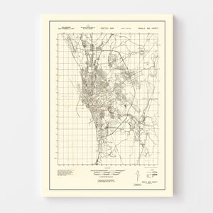 Vintage Manila Philippines World War II Map 1945