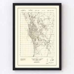 Vintage Manila Philippines World War II Map 1945