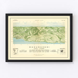 Vintage American Invasion of Japanese Islands WWII Map 1945