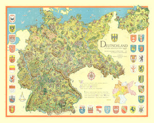 Vintage Germany in the Borders of 1937 Map