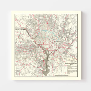 Vintage Map of Washington DC, Washington DC 1959