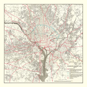 Vintage Map of Washington DC, Washington DC 1959