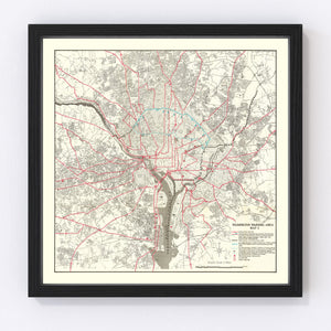 Vintage Map of Washington DC, Washington DC 1959