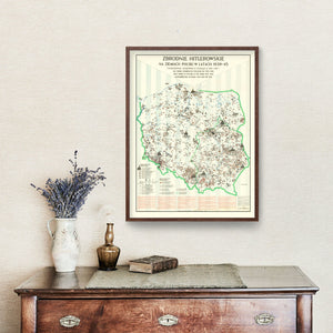 Vintage Polish Holocaust Map 1971