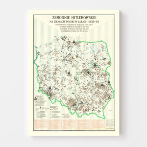 Vintage Polish Holocaust Map 1971