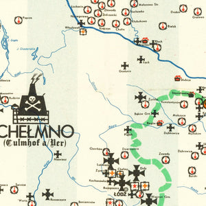 Vintage Polish Holocaust Map 1971