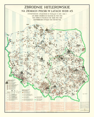 Vintage Polish Holocaust Map 1971