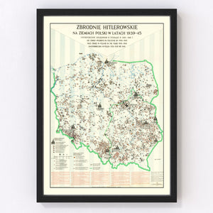 Vintage Polish Holocaust Map 1971