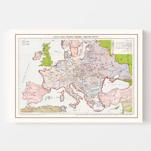 Vintage Map of the Holocaust 1945