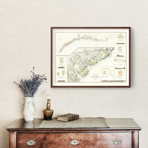 Vintage South Carolina Coast Map 1862