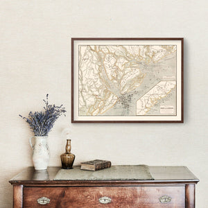 Vintage Port Royal Map 1861