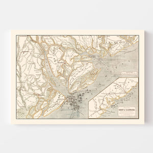 Vintage Port Royal Map 1861