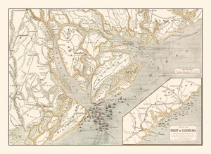 Vintage Port Royal Map 1861