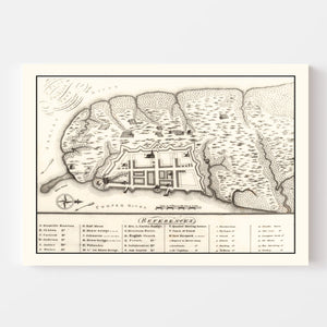 Vintage Map of Charleston, South Carolina 1809