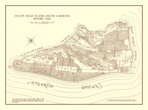 Vintage Hilton Head Island Map 1861