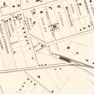 Vintage Map of Spartanburg, South Carolina 1882