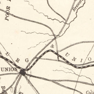 Vintage Map of Union County, South Carolina 1873