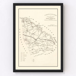 Vintage Map of Union County, South Carolina 1873