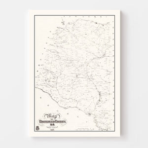 Vintage Map of Edgefield County, South Carolina 1871