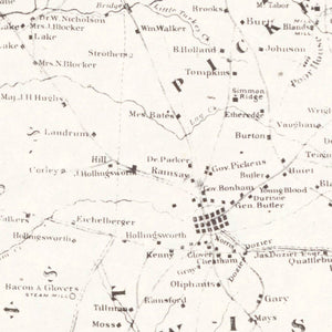 Vintage Map of Edgefield County, South Carolina 1871