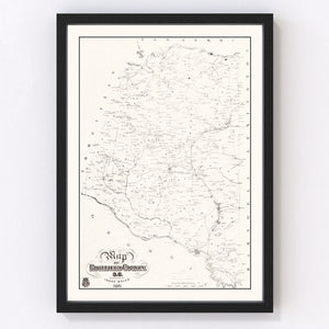 Vintage Map of Edgefield County, South Carolina 1871