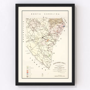 Vintage Map of Spartanburg County, South Carolina 1880
