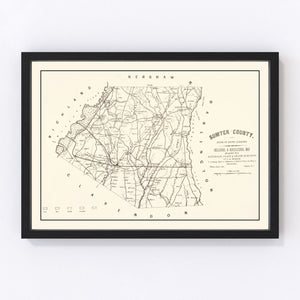 Vintage Map of Sumter County, South Carolina 1880