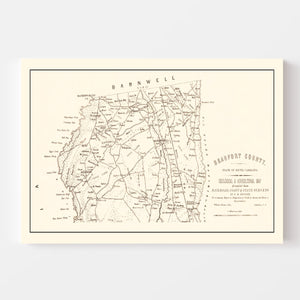 Vintage Map of Beaufort County, South Carolina 1880
