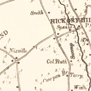 Vintage Map of Beaufort County, South Carolina 1880