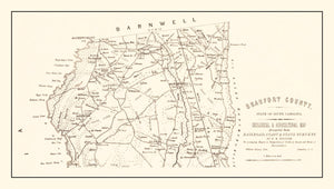 Vintage Map of Beaufort County, South Carolina 1880