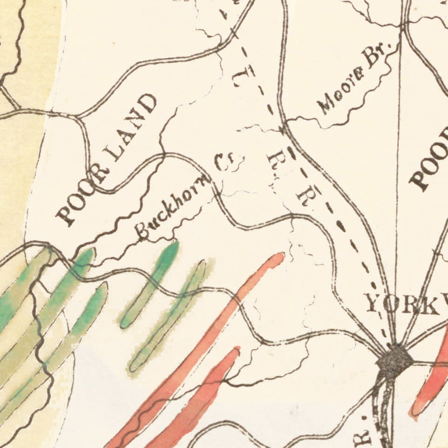 Vintage Map of York County, South Carolina 1880