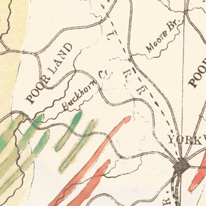 Vintage Map of York County, South Carolina 1880