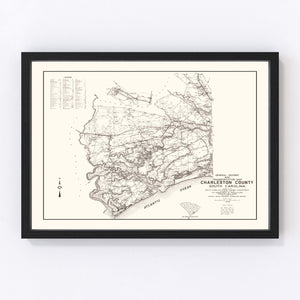 Vintage Map of Charleston County, South Carolina 1938