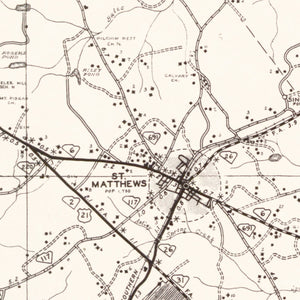 Vintage Map of Calhoun County, South Carolina 1938