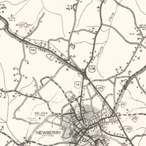 Vintage Map of Newberry County, South Carolina 1938