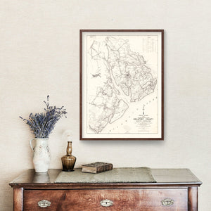 Vintage Map of Beaufort County, South Carolina 1938