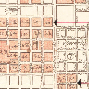 Vintage Map of Columbia, South Carolina 1937
