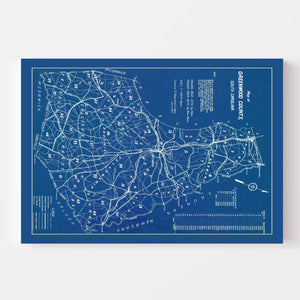 Vintage Map of Greenwood County, South Carolina 1929