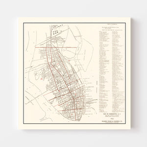 Vintage Map of Charleston, South Carolina 1922