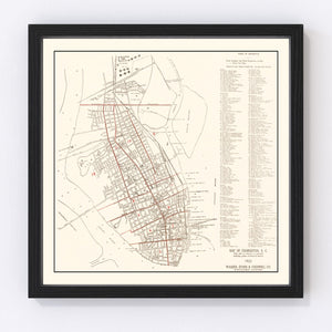 Vintage Map of Charleston, South Carolina 1922