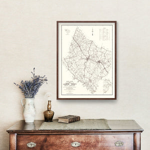 Vintage Map of Laurens County, South Carolina 1939