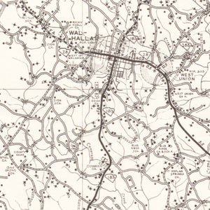 Vintage Map of Oconee County, South Carolina 1939