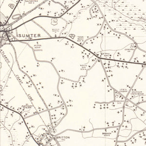 Vintage Map of Sumter County, South Carolina 1939