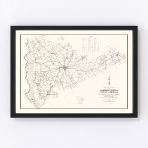 Vintage Map of Sumter County, South Carolina 1939