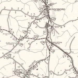 Vintage Map of Fairfield County, South Carolina 1939
