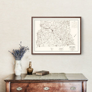 Vintage Map of Aiken County, South Carolina 1939