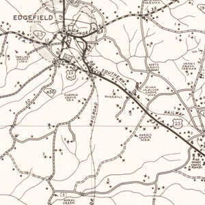 Vintage Map of Edgefield County, South Carolina 1939