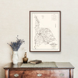 Vintage Map of Lancaster County, South Carolina 1939