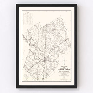 Vintage Map of Kershaw County, South Carolina 1938