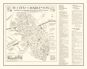 Vintage Map of Charleston, South Carolina 1946